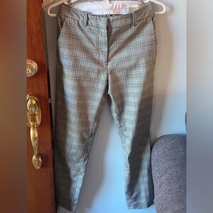 H&M Green, Grey, Yellow, & White Checker Dress Pants